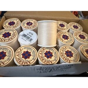 1 Case: 30 Spools NATURAL Americana Quilting Thread 100% Glacéd Cotton‎